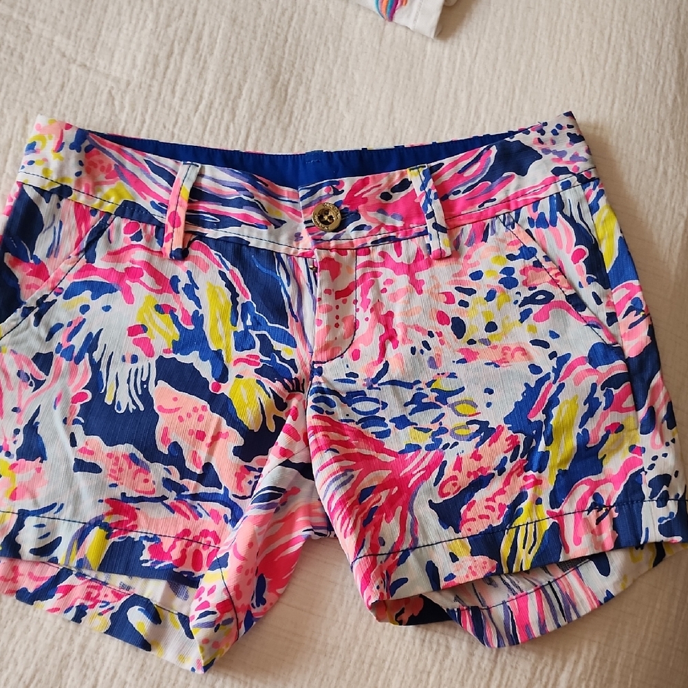 SOLD Lilly Pulitzer 'Sunken Treasure' Pink and Blue Shorts